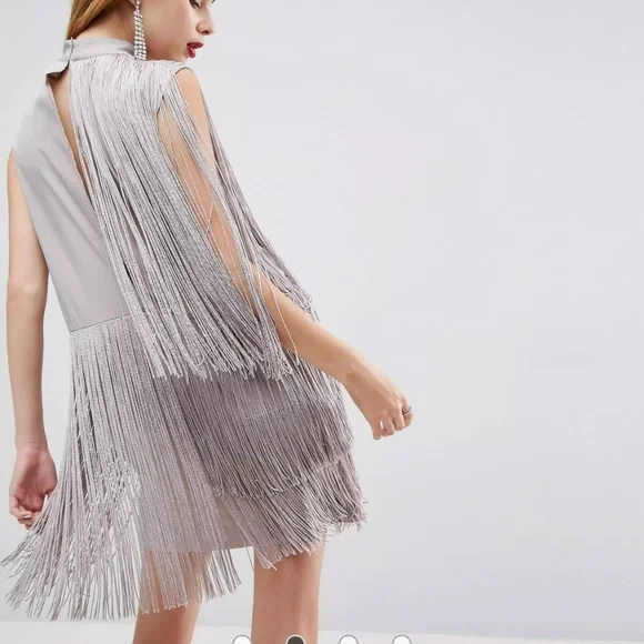 ASOS Fringe Mini Dress - Picture 3 of 7